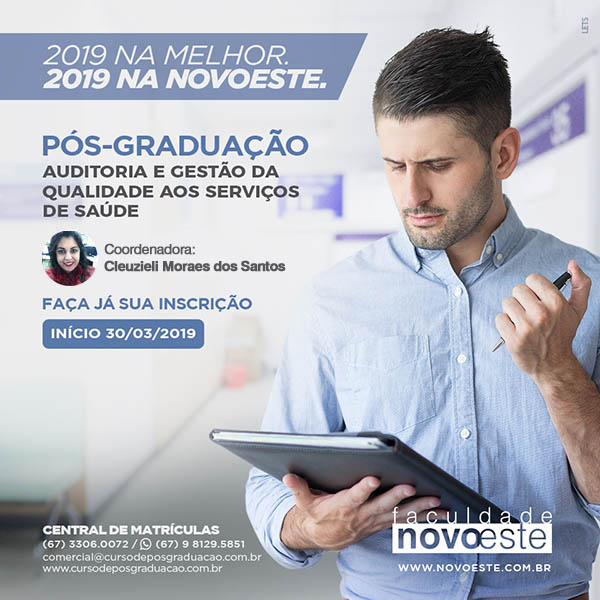 Pós-Graduação em auditoria e gestão da qualidade aos serviços de saúde ...